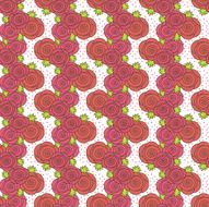 Seamless background with red roses on a white N3