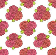 Seamless background with red roses on a white N4