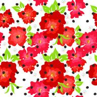 Seamless pattern with red poppies on a white background