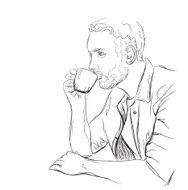 Man drinking coffee N4