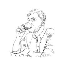 Man drinking coffee N5