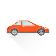 vector flat red coupe car body style illustration icon