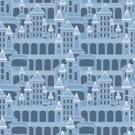 Castle seamless pattern Vector illustration