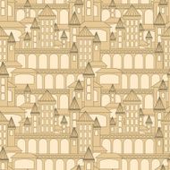 Castle seamless pattern Vector illustration N2