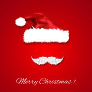 Vector Santa Claus hat and mustache Icon Greeting Card