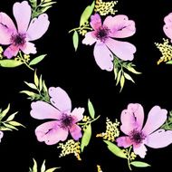 Seamless pattern with flowers watercolor Gentle colors Female N5