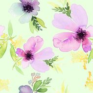 Seamless pattern with flowers watercolor Gentle colors Female N7
