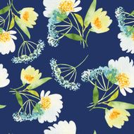 Seamless pattern with flowers watercolor Gentle colors Female N8
