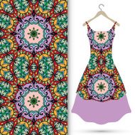 Vector seamless pattern and women&#039;s dress on a hanger