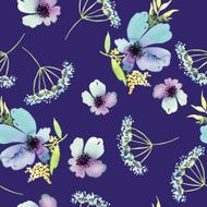 Seamless pattern with flowers watercolor Gentle colors Female N9