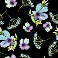 Seamless pattern with flowers watercolor Gentle colors Female N10