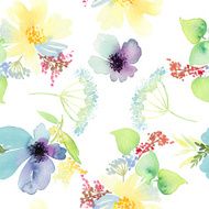 Seamless pattern with flowers watercolor Gentle colors Female N11