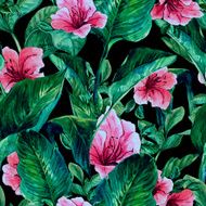 Seamless Background with Tropical Leaves N3
