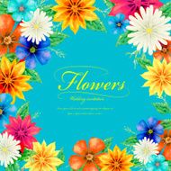 attractive tropical style floral wedding invitation template N2