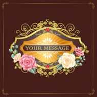 gorgeous floral cards with golden frames N4