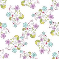 Beautiful seamless pattern with flowers on a white background