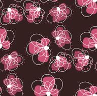Beautiful seamless pattern with flowers on a dark background