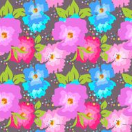 Seamless pattern with poppies on a gray background