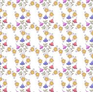 Beautiful seamless pattern with flowers on a white background N4