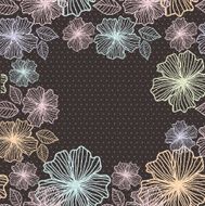 Seamless background of flowers on a dark mottled