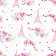 Romantic Paris seamless vector print