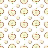 Apples seamless pattern Simple vector background with fruit