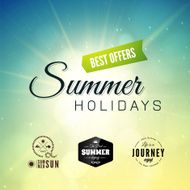 Retro styled summer calligraphic design card set