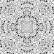 Vector Seamless Abstract Black and White Tribal Pattern N103