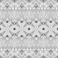 Vector Seamless Abstract Black and White Tribal Pattern N108