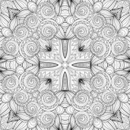 Vector Seamless Abstract Black and White Tribal Pattern N110
