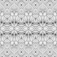Vector Seamless Abstract Black and White Tribal Pattern N111