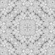 Vector Seamless Abstract Black and White Tribal Pattern N112