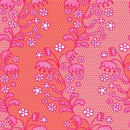 Pink lace vector fabric seamless pattern N2