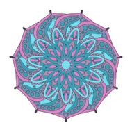 Zentangle stylized elegant color Indian Mandala Hand drawn vint