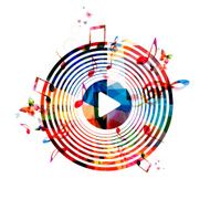 Colorful background with music notes