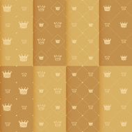 Hand drawn crown on red background seamless pattern N4