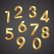 Number gold vector