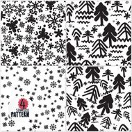 Seamless pattern handmade black and wiht illustration