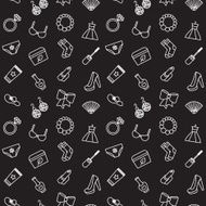 Woman accessories seamless pattern of cosmetics clothes N4