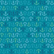 Green and Blue Anchors on Background