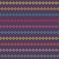 Colorful Crosses Lines on Dark Purple Background
