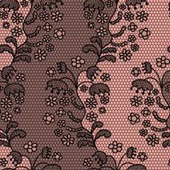 Black lace vector fabric seamless pattern
