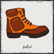 Sketch color illustration Sign Shoes