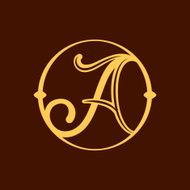 Letter A in vintage circle