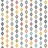 Flat Red Blue and Orange Diamond Lines on White Background