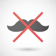 Not allowed icon with a moustache