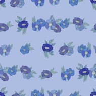 Blue flowers on white background N3