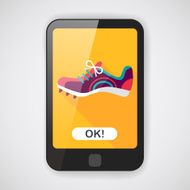 sneaker flat icon with long shadow eps10 N3