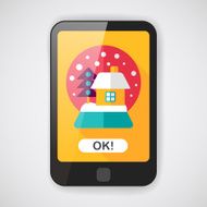 snow globe and gifts flat icon with long shadow N2
