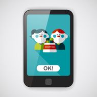 Valentine Shopping flat icon with long shadow eps10 N7